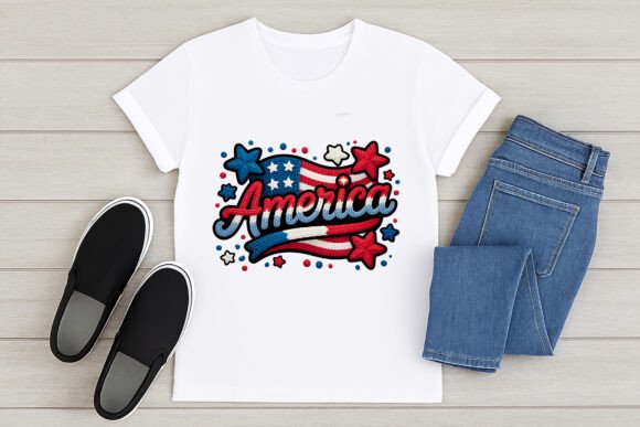 America Patriotic Script PNG Design: Bold Typography for Patriotic Projects