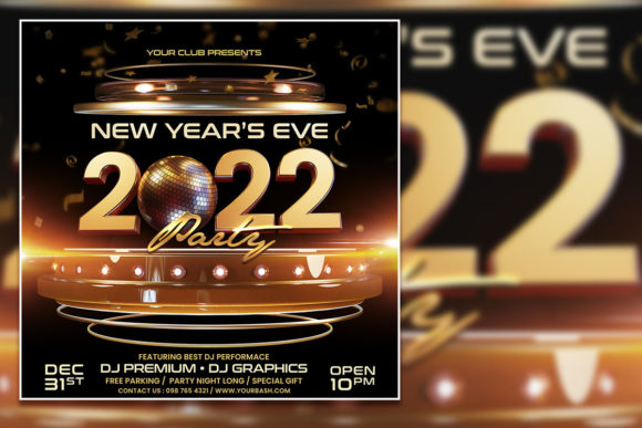 Elevate Your New Year's Eve Branding with This Dark Social Media Template
