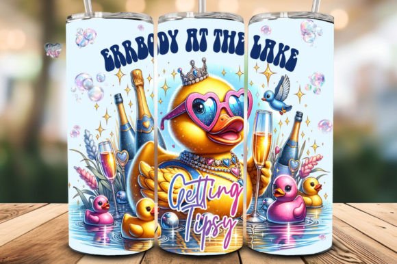 Embrace Lakeside Charm: The Rubber Duck Tumbler Wrap PNG Lake Life