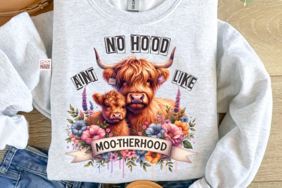 Mother's Day Charm: The Highland Cow Heifer PNG