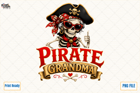 Pirate Grandma Skeleton: The Ultimate Halloween PNG Design