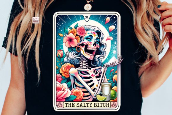 Tarot Card PNG the Salty Bitch, Tequila: Bold Design for Fearless Brands